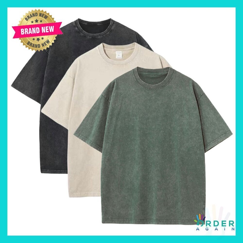 Oversized Vintage Graphic Tees Heavyweight Cotton Loose Fit Casual T-Shirts
